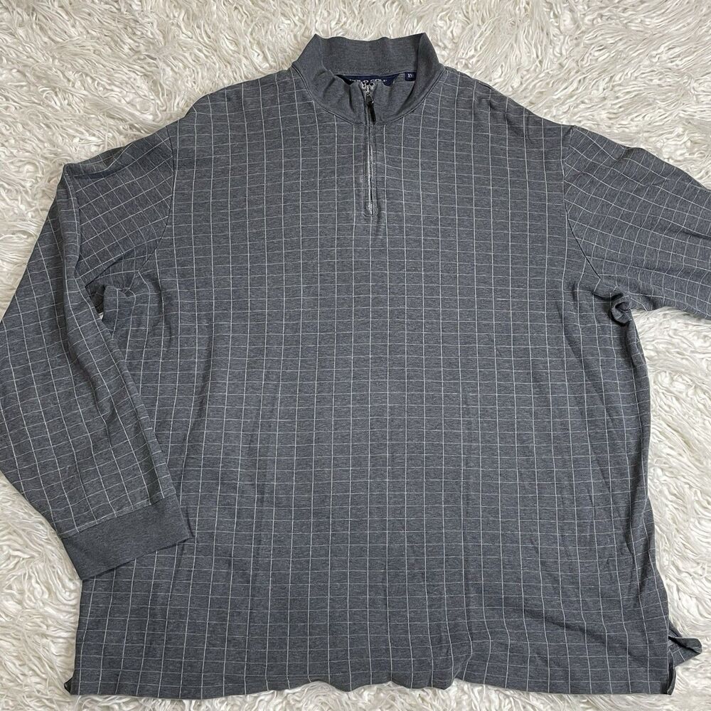 Polo Ralph Lauren Golf Gray Pima Cotton Alpaca Windowpane Check Size 2XL